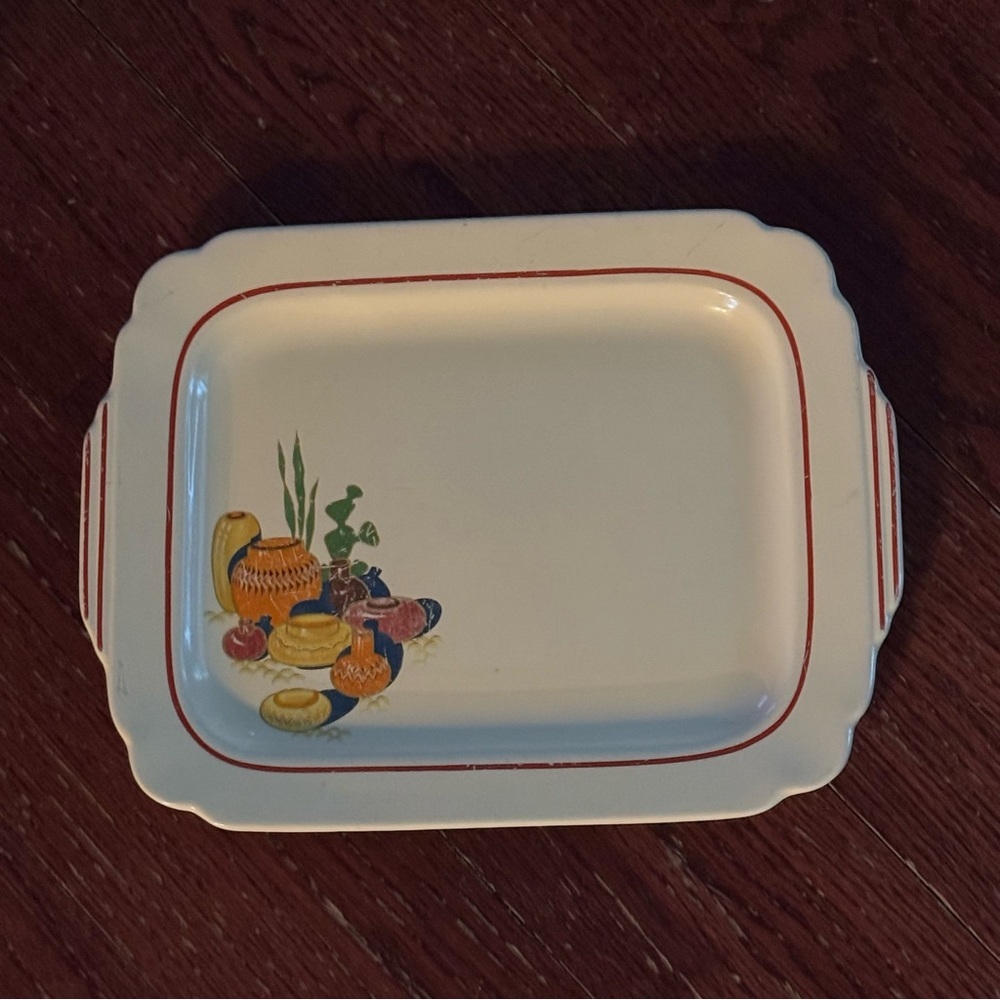 Vintage Homer Laughlin "Mexicana" Red Band Serving Tray / Plate